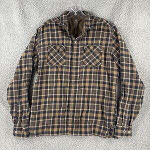 Kuhl Shirt Mens Large L Brown Plaid Dillinger Flannel Long Sleeve Button Up